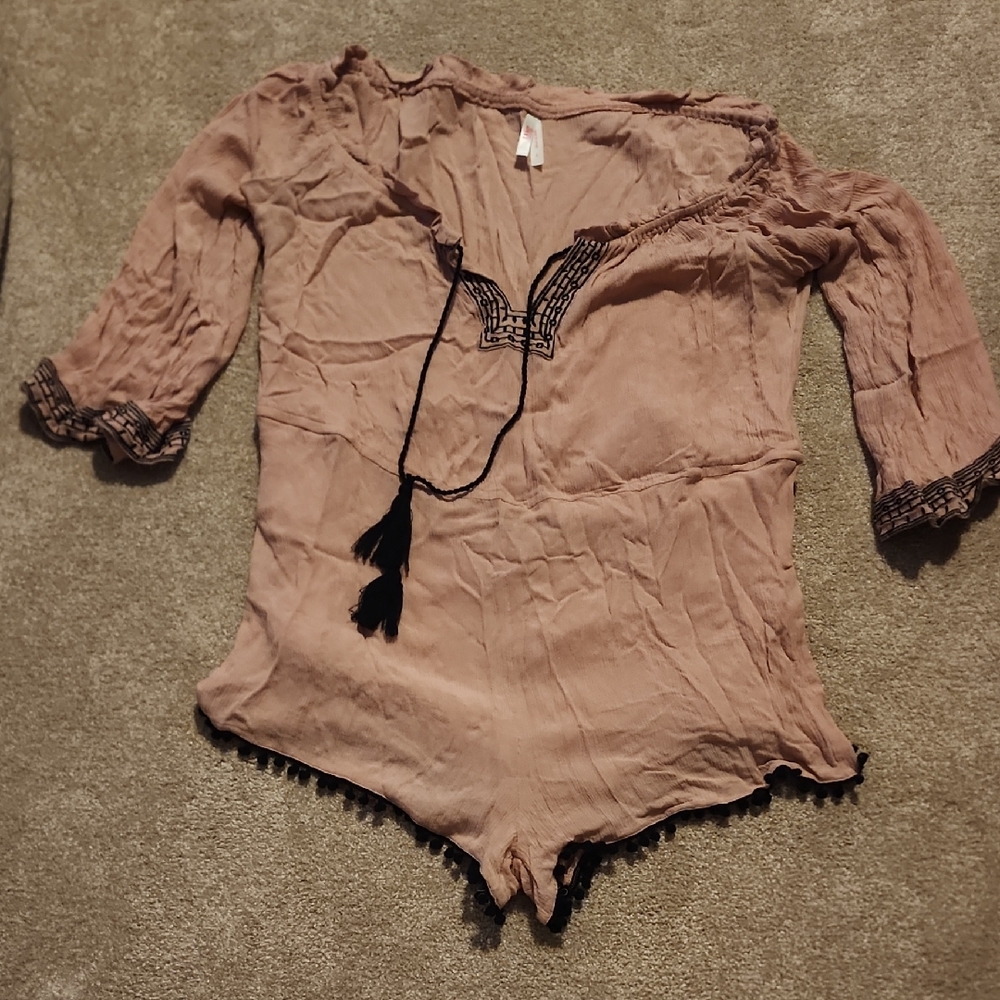 True Destiny Pink Romper with Black Accents